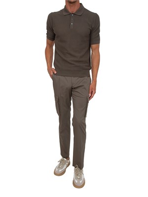 Polo marrone Aiace Galassi in maglia verde in UOMO