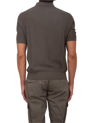 Polo marrone Aiace Galassi in maglia verde in UOMO