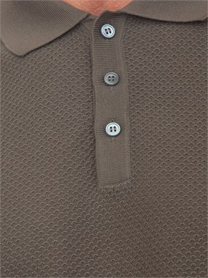 Polo marrone Aiace Galassi in maglia verde in UOMO