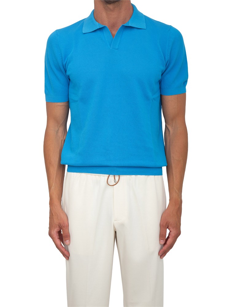 Polo azzurra Aiace Galassi in cotone