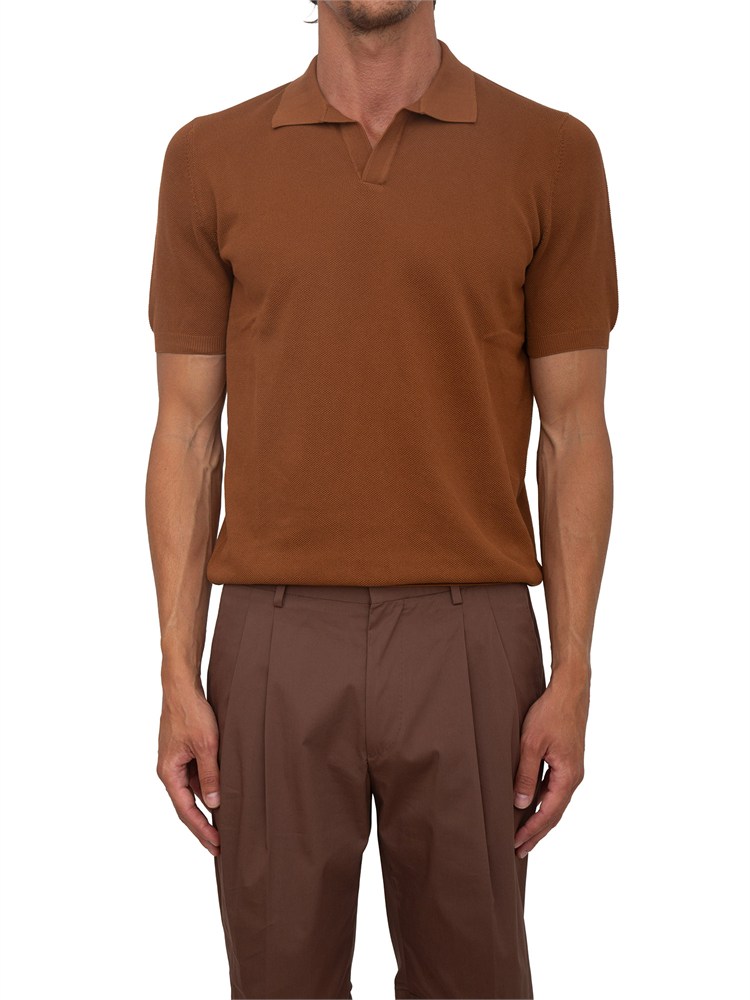 Polo marrone Aiace Galassi in cotone
