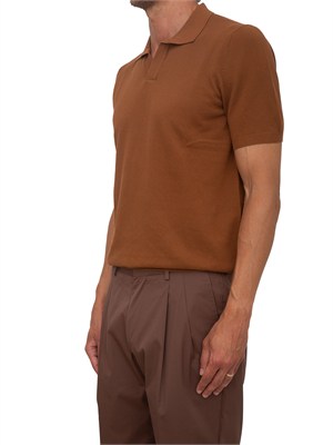 Polo marrone Aiace Galassi in cotone in UOMO