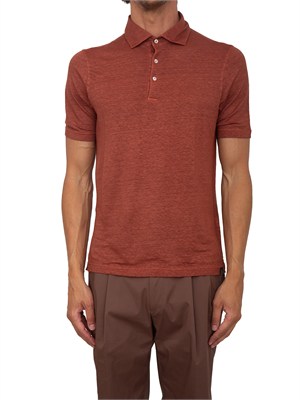 Polo maglia Gran Sasso uomo in lino terracotta in UOMO