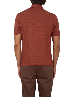Polo maglia Gran Sasso uomo in lino terracotta in UOMO
