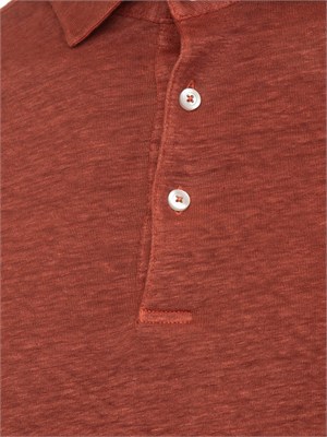 Polo maglia Gran Sasso uomo in lino terracotta in UOMO