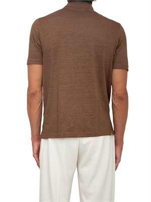 Polo maglia Gran Sasso uomo in lino marrone in UOMO