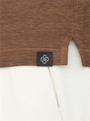 Polo maglia Gran Sasso uomo in lino marrone in UOMO