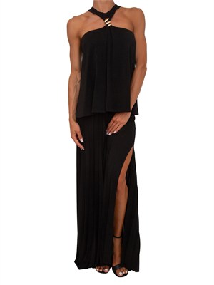 Top smanicato Meluana Kocca in tessuto nero in DONNA