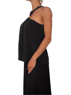 Top smanicato Meluana Kocca in tessuto nero in DONNA