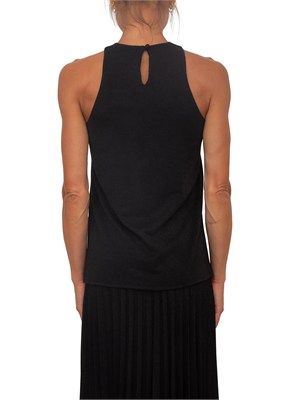 Top smanicato Meluana Kocca in tessuto nero in DONNA