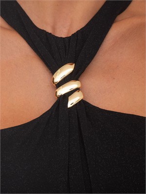 Top smanicato Meluana Kocca in tessuto nero in DONNA