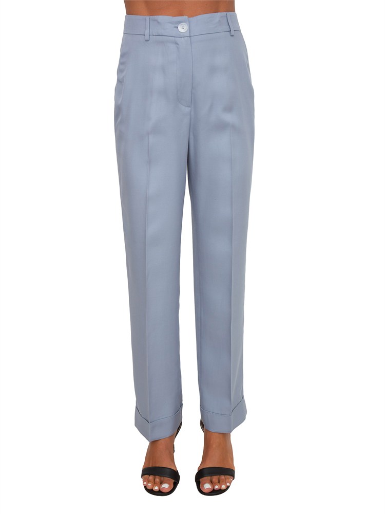 Pantaloni Hattilas Kocca in misto lino azzurro