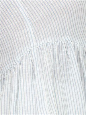 Top Robilara Kocca misto lino righe azzurre in DONNA