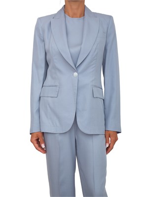 Giacca Darius Kocca in misto lino azzurro in DONNA