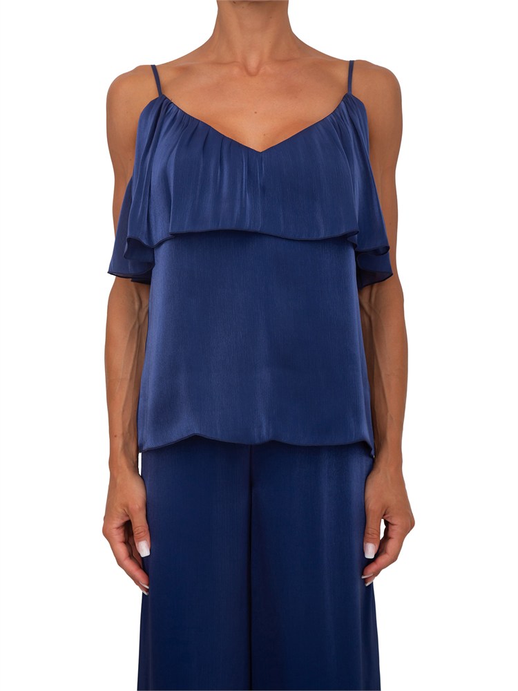 Top Inocentia Kocca in tessuto leggero blu
