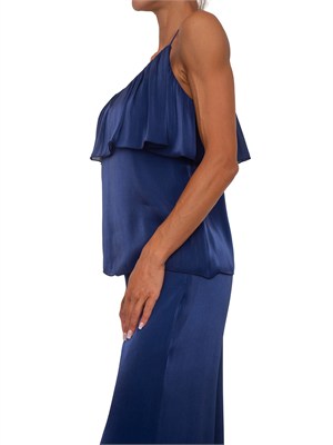 Top Inocentia Kocca in tessuto leggero blu in DONNA