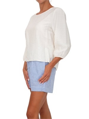 Blusa Cleandro Kocca misto lino bianca in DONNA