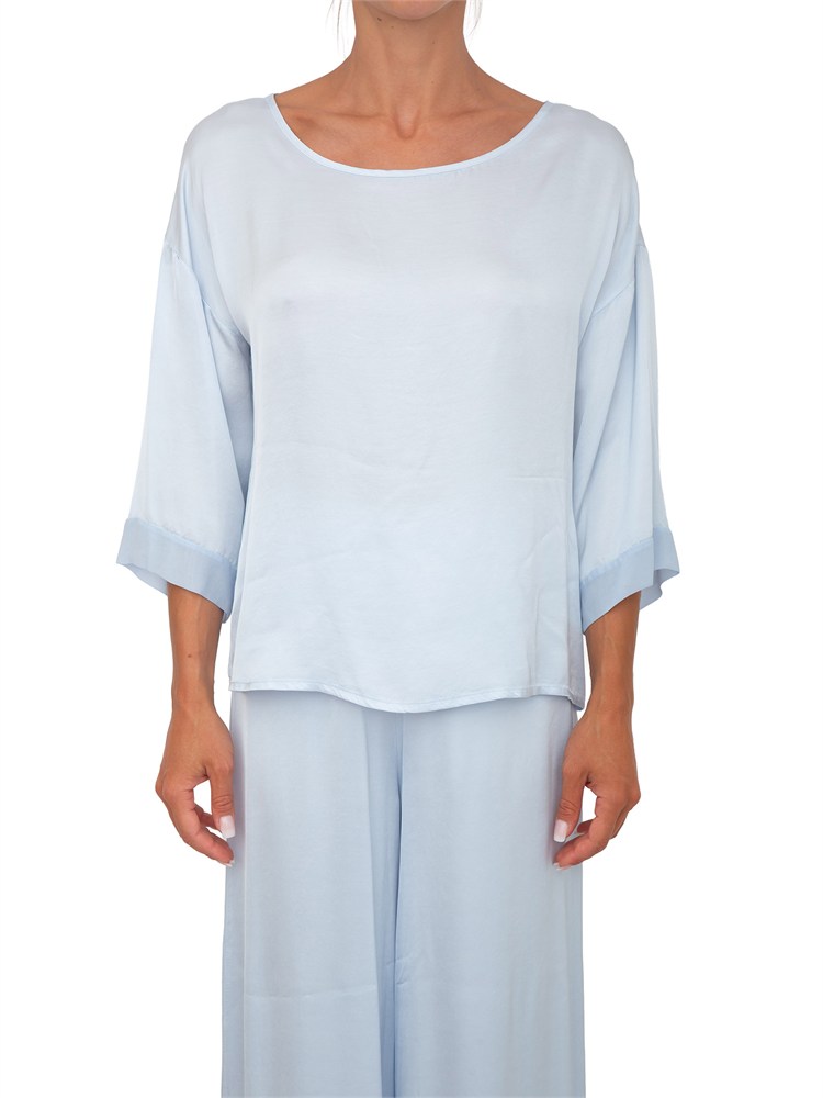 Blusa Citino Kocca in viscosa fluida azzurra