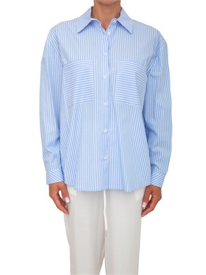 Camicia Geronide Kocca in cotone a righe azzurre in DONNA