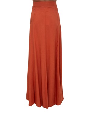 Gonna lunga  Mansue Kocca misto lino terracotta in DONNA
