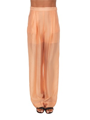 Pantaloni Micheline Kocca in tessuto fluido salmone in DONNA