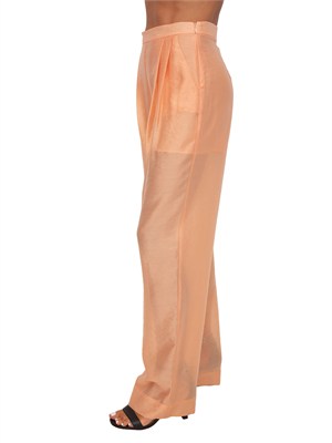 Pantaloni Micheline Kocca in tessuto fluido salmone in DONNA