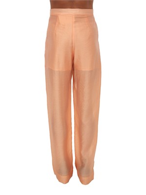 Pantaloni Micheline Kocca in tessuto fluido salmone in DONNA