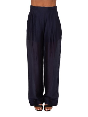 Pantaloni Micheline Kocca in tessuto fluido blu in DONNA