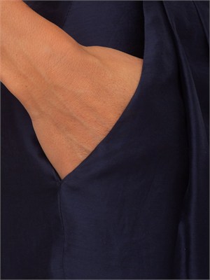Pantaloni Micheline Kocca in tessuto fluido blu in DONNA
