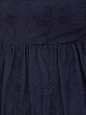 Top Mirto Kocca in cotone blu e ricami ton sur ton in DONNA