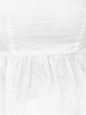 Top Mirto Kocca in cotone bianco e ricami ton sur ton in DONNA