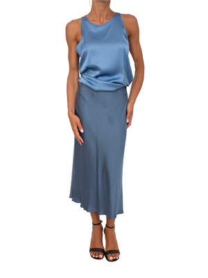 Gonna midi Nicodemo Kocca in tessuto fluido azzurro in DONNA