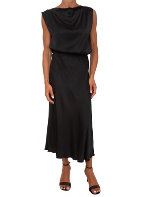 Gonna midi Nicodemo Kocca in tessuto fluido nero in DONNA