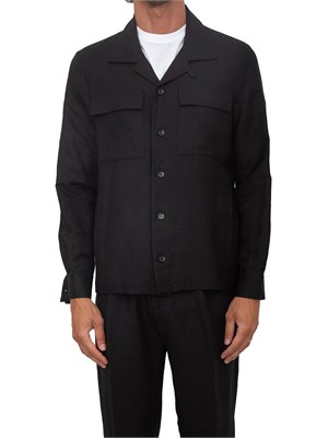 Camicia overshirt nera Antony Morato lino e cotone in UOMO
