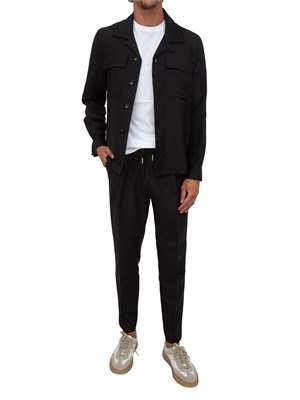 Camicia overshirt nera Antony Morato lino e cotone in UOMO