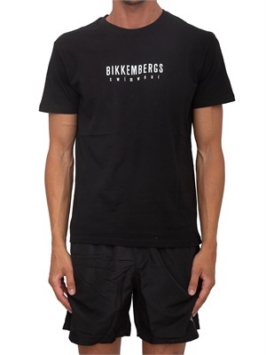 T-shirt nera Bikkembergs Swimwear uomo in cotone in UOMO