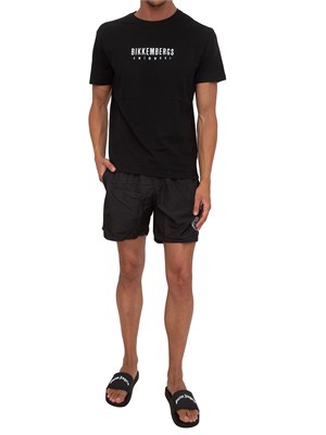 T-shirt nera Bikkembergs Swimwear uomo in cotone in UOMO