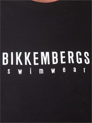 T-shirt nera Bikkembergs Swimwear uomo in cotone in UOMO