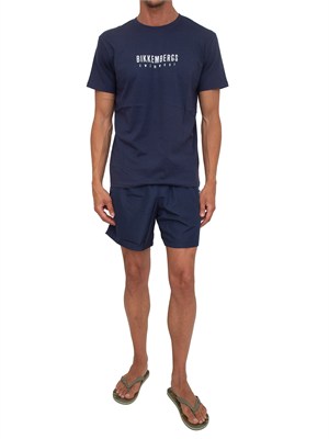 T-shirt blu Bikkembergs Swimwear uomo in cotone in UOMO