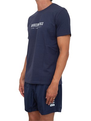 T-shirt blu Bikkembergs Swimwear uomo in cotone in UOMO