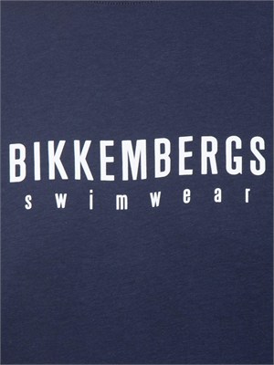 T-shirt blu Bikkembergs Swimwear uomo in cotone in UOMO
