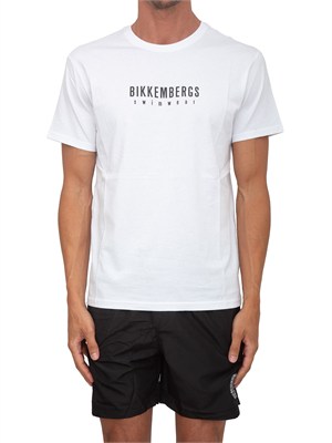 T-shirt bianca Bikkembergs Swimwear uomo in cotone in UOMO