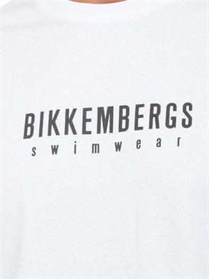 T-shirt bianca Bikkembergs Swimwear uomo in cotone in UOMO