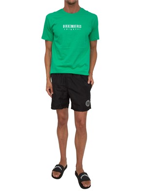 T-shirt verde Bikkembergs Swimwear uomo in cotone in UOMO