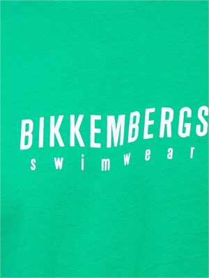 T-shirt verde Bikkembergs Swimwear uomo in cotone in UOMO