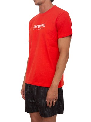 T-shirt rossa Bikkembergs Swimwear uomo in cotone in UOMO