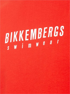 T-shirt rossa Bikkembergs Swimwear uomo in cotone in UOMO