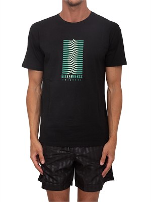 T-shirt nera Bikkembergs Swimwear uomo cotone in UOMO