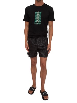 T-shirt nera Bikkembergs Swimwear uomo cotone in UOMO
