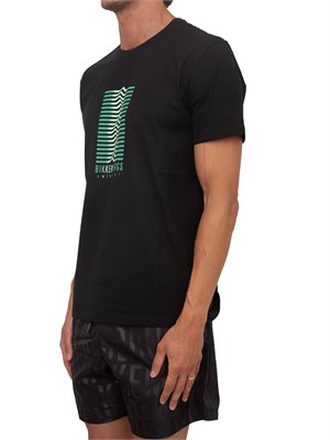 T-shirt nera Bikkembergs Swimwear uomo cotone in UOMO